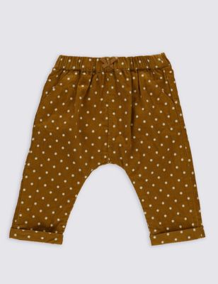 Pure Cotton Spotted Cord Trousers